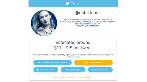 Tweet Your Promotion To My Backup Twitter NataliTeam